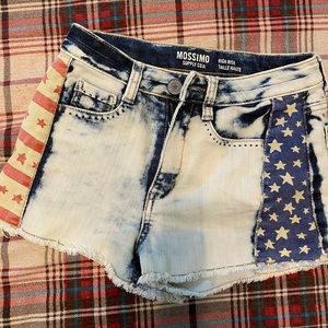 Mission High Rise Acid Wash Stars and Stripes Shorts - Size 5
